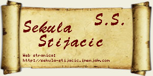 Sekula Stijačić vizit kartica